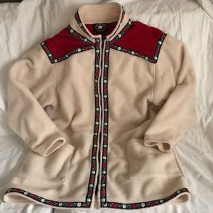 Fleece jacket with Scandinavian accent trim